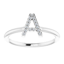 Load image into Gallery viewer, 14K Gold Diamond Initial Ring