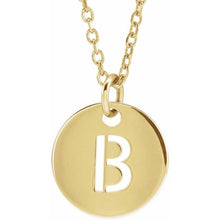Load image into Gallery viewer, 14K Gold Initial Disc Necklace