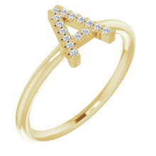 Load image into Gallery viewer, 14K Gold Diamond Initial Ring