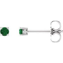 Load image into Gallery viewer, 14k Gold Birthstone Children's Studs