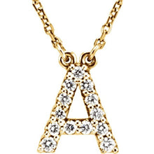 Load image into Gallery viewer, 14K Gold Diamond Initial Pendant