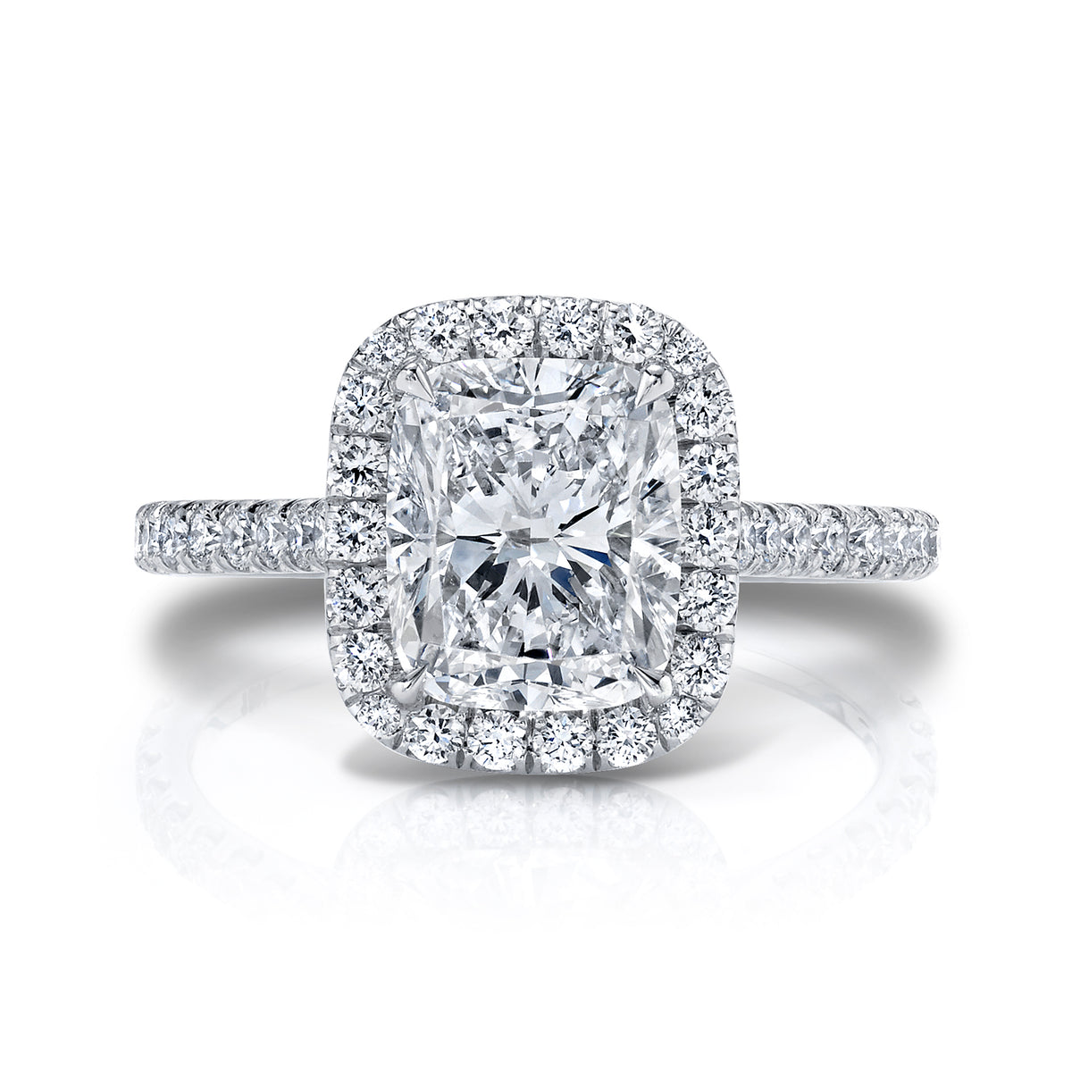 Elongated Cushion Halo Engagement Ring – Wachler Diamonds