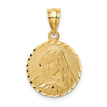 Load image into Gallery viewer, 14K Brushed Diamond-Cut Virgin Mary Pendant