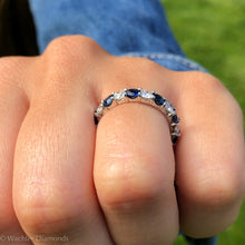 Load image into Gallery viewer, Diamond & Sapphire Eternity Band