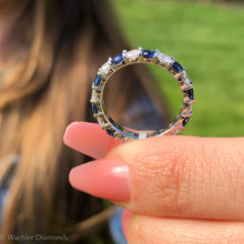 Load image into Gallery viewer, Diamond & Sapphire Eternity Band