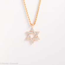 Load image into Gallery viewer, Star of David 14k Gold & Diamond Necklace