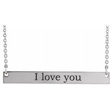 Load image into Gallery viewer, 14k Gold Engravable Bar Necklace w/ 18" Chain