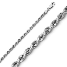 Load image into Gallery viewer, 14k White Gold 3mm Diamond Cut Rope Chain