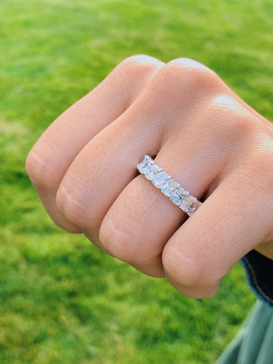 Radiant Cut Cut Eternity Band CT – Wachler Diamonds