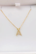 Load image into Gallery viewer, 14K Gold Diamond Initial Pendant