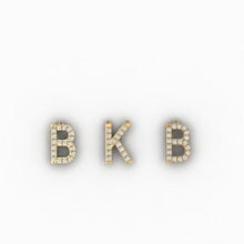 Load image into Gallery viewer, 14K Gold Diamond 3-Initial Pendant