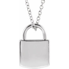 Load image into Gallery viewer, 14K Gold Engraveable Lock 16-18" Necklace