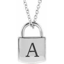 Load image into Gallery viewer, 14K Gold Engraveable Lock 16-18" Necklace