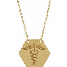 Load image into Gallery viewer, 14K Gold Engraveable Medical Identification 18" Necklace