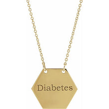 Load image into Gallery viewer, 14K Gold Engraveable Medical Identification 18" Necklace