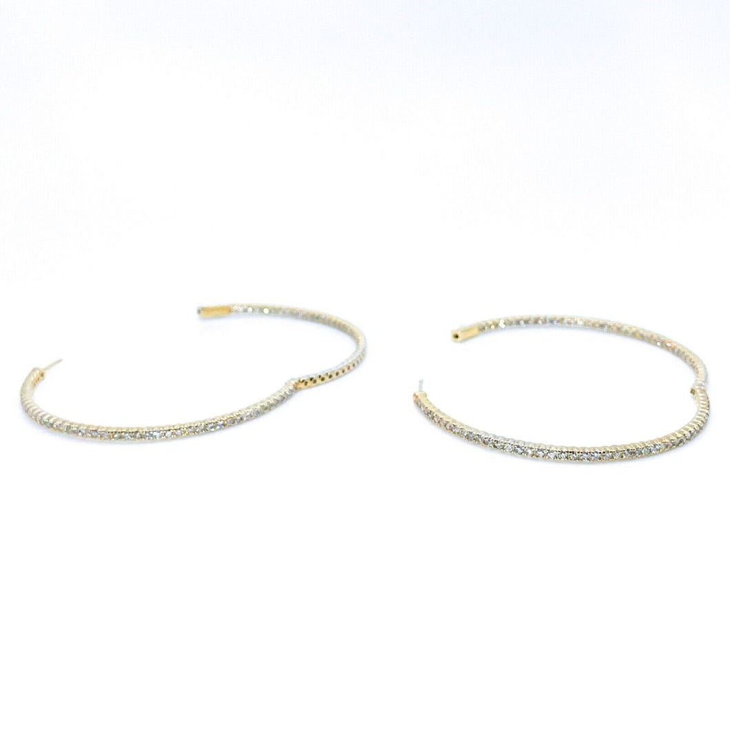 Diamond Hoop Earrings 14kt Yellow Gold 4.15ct TW