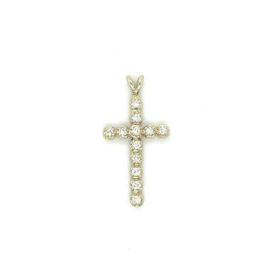 14k Gold Cross with Diamonds Pendant