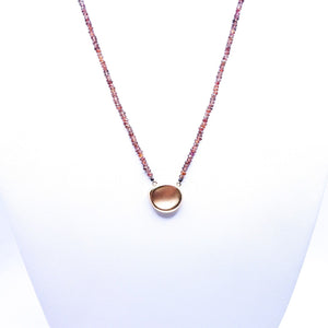 14kt Gold Pendant with Tourmaline Bead Necklace