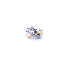 Load image into Gallery viewer, Vintage Abstract Design 18kt Two-Tone Ring with Diamonds