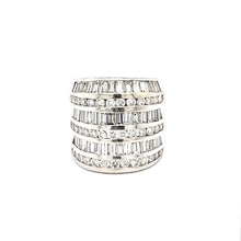 Load image into Gallery viewer, 14K White Gold Ring With Round Diamonds &amp; Baguettes, 3.61TW