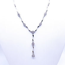 Load image into Gallery viewer, Diamond Lariat Necklace 14kt White Gold .84ct TW