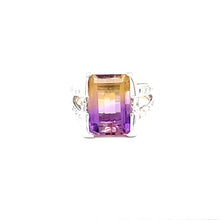 Load image into Gallery viewer, 14K White Gold Diamond Ring With Ametrine