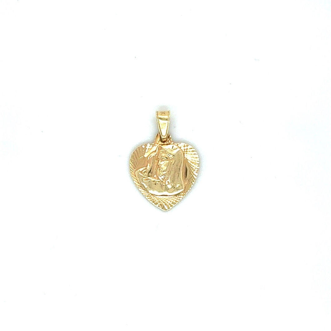 14k Yellow Gold Mother Mary Pendant