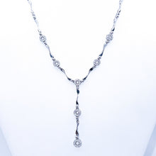 Load image into Gallery viewer, Diamond Lariat Necklace 14kt White Gold .84ct TW