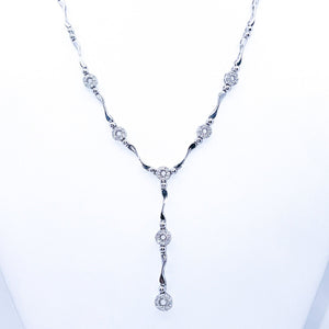 Diamond Lariat Necklace 14kt White Gold .84ct TW