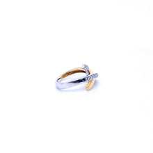 Load image into Gallery viewer, Vintage Abstract Design 18kt Two-Tone Ring with Diamonds