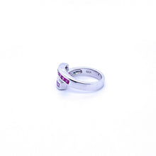 Load image into Gallery viewer, Pink Sapphire Bypass Ring in 14kt White Gold