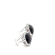 Load image into Gallery viewer, 14K White Gold Smokey Quartz Earrings With 64 Diamonds, 0.50TW