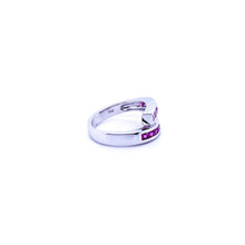 Load image into Gallery viewer, Pink Sapphire Bypass Ring in 14kt White Gold