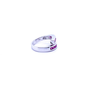 Pink Sapphire Bypass Ring in 14kt White Gold