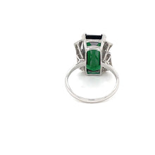 Load image into Gallery viewer, 14k White Gold Ring With Diamonds &amp; Green Tourmalines