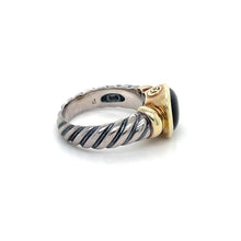 Load image into Gallery viewer, David Yurman Onyx 14k Yellow Gold &amp; Sterling Silver Ring