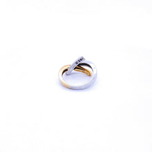 Load image into Gallery viewer, Vintage Abstract Design 18kt Two-Tone Ring with Diamonds