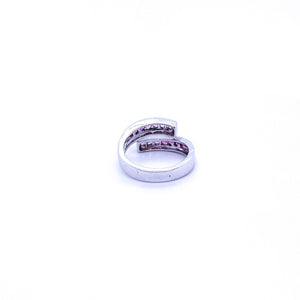 Pink Sapphire Bypass Ring in 14kt White Gold