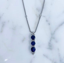 Load image into Gallery viewer, Antique Oval Sapphire Diamond Necklace