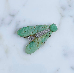 Jade Dragonfly Diamond Pin