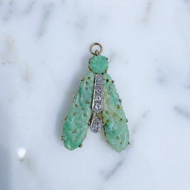 Jade Dragonfly Diamond Pin