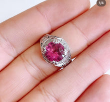 Load image into Gallery viewer, Custom Diamond, Platinum, Pink Tourmaline Center Stone Ring