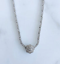 Load image into Gallery viewer, Floral Sytle Diamond Necklace, 18k White Gold, Round Diamonds