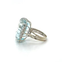 Load image into Gallery viewer, 14k White Gold Aquamarine Ring with Diamonds