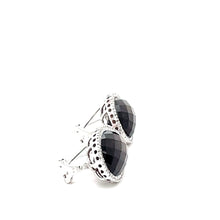 Load image into Gallery viewer, 14k White Gold Smoky Quartz and Diamond Teardrop Earrings (.50TW)