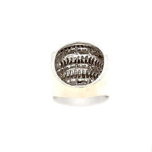 Load image into Gallery viewer, 14k White Gold Multi-Band Baguette and Round Cut Diamond Statement Ring