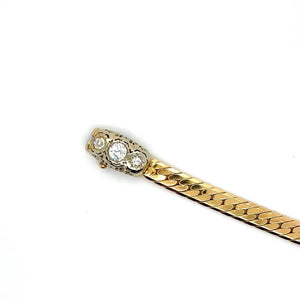 14k Yellow Gold Vintage Style Diamond Bracelet 7in LONG