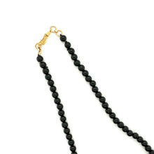 Load image into Gallery viewer, 14k Yellow Gold and Silver Necklace with Coral, Onyx and Diamonds