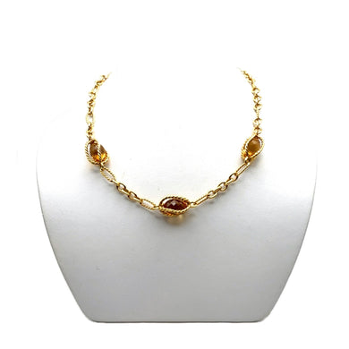 David Yurman Citrine 18k Yellow Gold Toggle Necklace