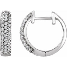 Load image into Gallery viewer, 14K White 1/3 CTW Diamond Hoop Earrings